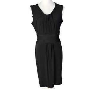 Calvin Klein Black Sleeveless Knee-Length Dress With Ruched Waistband Size M